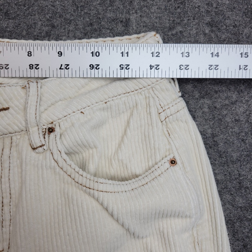 PacSun Jeans Womens 24 Ivory Mom Corduroy 5 Pocket Design Straight Leg Outdoor - Picture 8 of 14